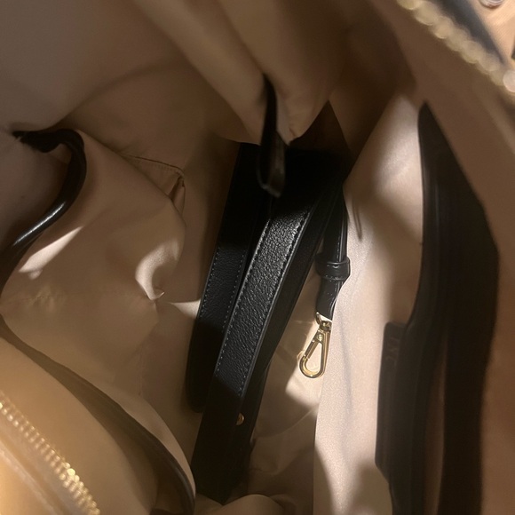 INC Brand - Black Faux Leather Shoulder Bag with Gold Hardware - Picture 6 of 9